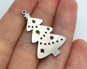 2pcs Stainless Steel Christmas Tree Charm, Tree Pendant, Christmas Charms, Steel Charms for Jewelry Making, Earring Charms Findings STL-3447