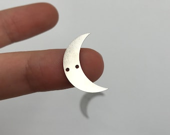 6pcs Stainless Steel Crescent Moon Charm, Crescent Moon Connector, Moon Earring Charm, Laser Cut Sky Charms for Jewelry Making STL-3022