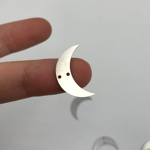 6pcs Stainless Steel Crescent Moon Charm, Crescent Moon Connector, Moon Earring Charm, Laser Cut Sky Charms for Jewelry Making STL-3022