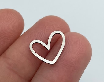 6 pcs Connecteur de maillons coeur en acier inoxydable, Connecteur de boucle d'oreille, Connecteurs en acier pour fabrication de bijoux, Fournitures pour fabrication de bijoux découpées au laser STL-3442