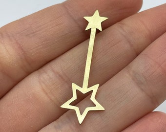 6pcs Raw Brass Star Earrings, Brass Earring Stud, Brass Earring Post, Brass Star Stud, Brass Earring Posts, Brass Jewelry Supplies RW-1476