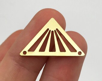 6pcs Raw Brass Triangle Geometric Connector Charm, Geometric Earring Charms, Triangle Pendant Charms, Laser Cut Geometric Jewelry RW-1101