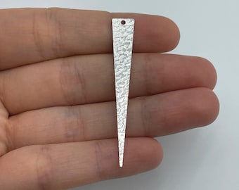 6 stuks gehamerd roestvrij staal driehoekige bedel, stalen oorbel bedels, lasergesneden sieraden maken benodigdheden, stalen oorbel bevindingen HS-1819