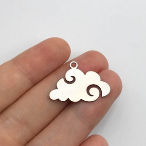 6pcs Stainless Steel Cloud Charm, Cloud Pendant, Steel Charms for Jewelry Making, Earring Findings, Laser Cut Jewelry Supplies STL-3007