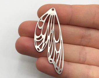 2pcs Stainless Steel Butterfly Wing Charm Pendant, Geometric Wing Charm, DIY Earring Charms for Jewelry Making, Laser Cut Supplies STL-3069