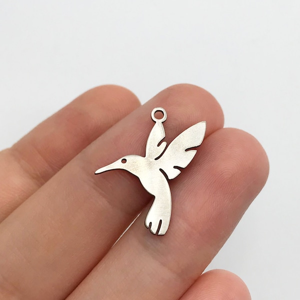 6pcs En acier inoxydable Tiny Bird Charm, Pendentif d’oiseau, Colibri Dove Bird Charm, Bird Earring Charm, Laser Cut Jewelry Supplies STL-3267