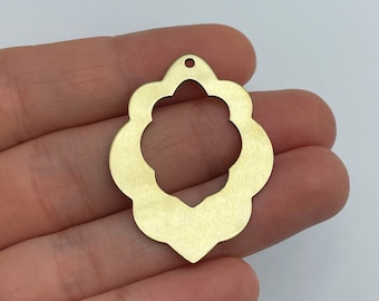 2pcs Raw Brass Earring Charm, Earring Accessories, Earring Pendant, Brass Charms Findings, Earring Connector, Brass Jewelry Supplies RW-1484