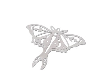 100pcs Moon Charms - Stainless Steel Pendants For DIY Jewelry Making