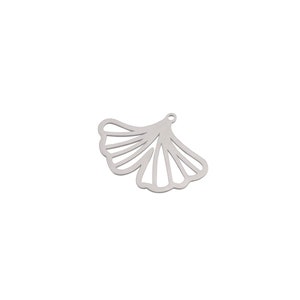 Stainless Steel Ginkgo Leaf Charms, Leaf Earring Charms, Geometric Charms, Steel Jewelry Making Supplies 24x33x0.80mm STL-4022