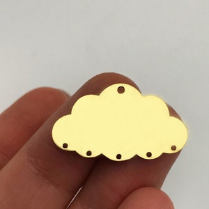 6pcs Raw Brass Cloud Earring Connector Charm Pendant, Laser Cut Brass Cloud Charms for Jewelry Making, Jewelry Supplies RW-1139