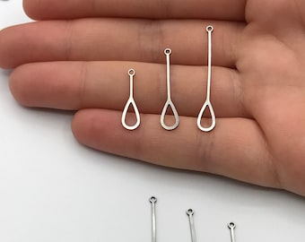 6pcs En acier inoxydable Drop Shaped Stick Charm Pendentif, Drop Shaped Earring Charm, Laser Cut Jewelry Supplies for Earring Making STL-3167