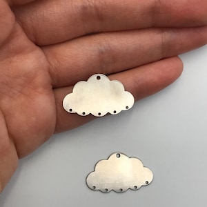 6pcs Stainless Steel Cloud Earring Connector Charm Pendant, Laser Cut Steel Cloud Charms for Jewelry Making, Jewelry Supplies STL-3139
