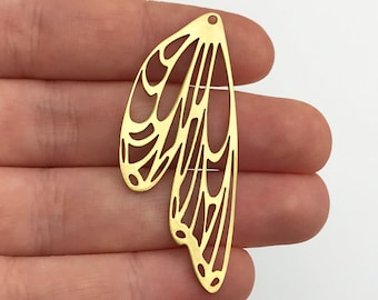 2pcs Raw Brass Butterfly Wing Charm Pendant, Geometric Wing Charm, DIY Earring Charms for Jewelry Making, Laser Cut Jewelry Supplies RW-1069