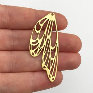 2pcs Raw Brass Butterfly Wing Charm Pendant, Geometric Wing Charm, DIY Earring Charms for Jewelry Making, Laser Cut Jewelry Supplies RW-1069