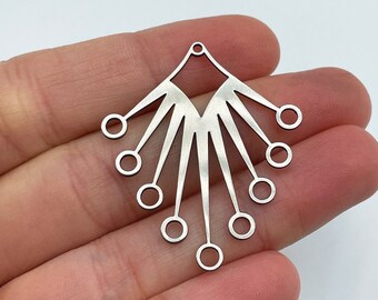 2 stuks roestvrij staal zon oorbel connector charme, zonneschijn oorbel connector, stalen oorbel bevindingen, laser gesneden sieraden benodigdheden STL-3195