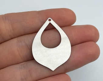 2 breloques boucle d'oreille en acier inoxydable, accessoires de boucle d'oreille, boucle d'oreille pendante, breloques en acier, connecteur de boucle d'oreille, fournitures pour bijoux en acier STL-3482