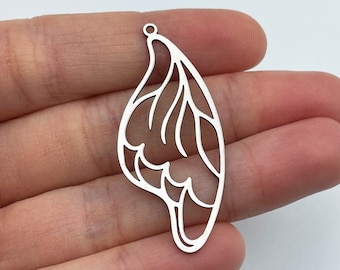 6pcs roestvrij staal vlinder vleugel charme, vlinder vleugel hanger, DIY vleugel oorbel bedels voor sieraden maken, laser gesneden benodigdheden STL-3155