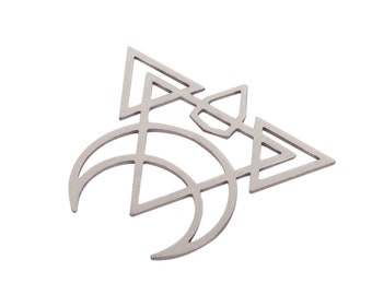 Stainless Steel Crescent Moon Triangle Charm, Surgical Steel Geometric Charms, Earring Components Laser Cut Jewelry Making Supplies STL-3922