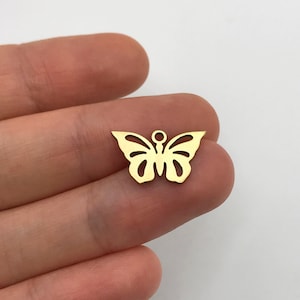 6pcs Raw Brass Tiny Butterfly Charm, Butterfly Pendant, Laser Cut Butterfly Necklace Charm, Butterfly Earring, Jewelry Supplies RW-1270