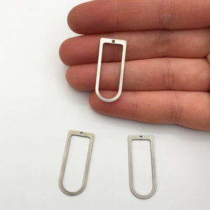6pcs Stainless Steel D Shape Connector Charm, Arch Geometric Connector, D Shape Ring Earring Necklace Making Laser Cut Findings STL-3124