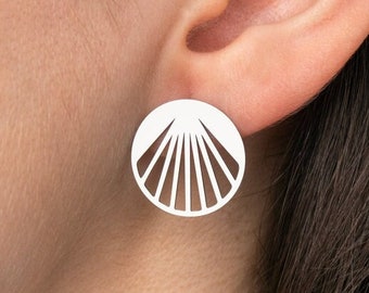 Pendientes de botón de sol de acero inoxidable, Pendientes de sol, Pendientes celestiales, Pendientes simples, Accesorios de pendientes, Pendientes Post Suministros de joyería STL-3688