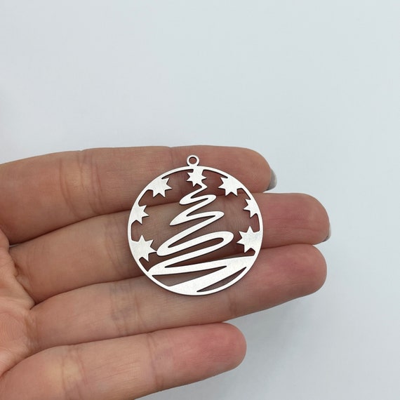 2pcs Stainless Steel Christmas Tree Charm, Tree Pendant, Christmas Charms,  Steel Charms for Jewelry Making, Earring Charms Findings STL-3447 