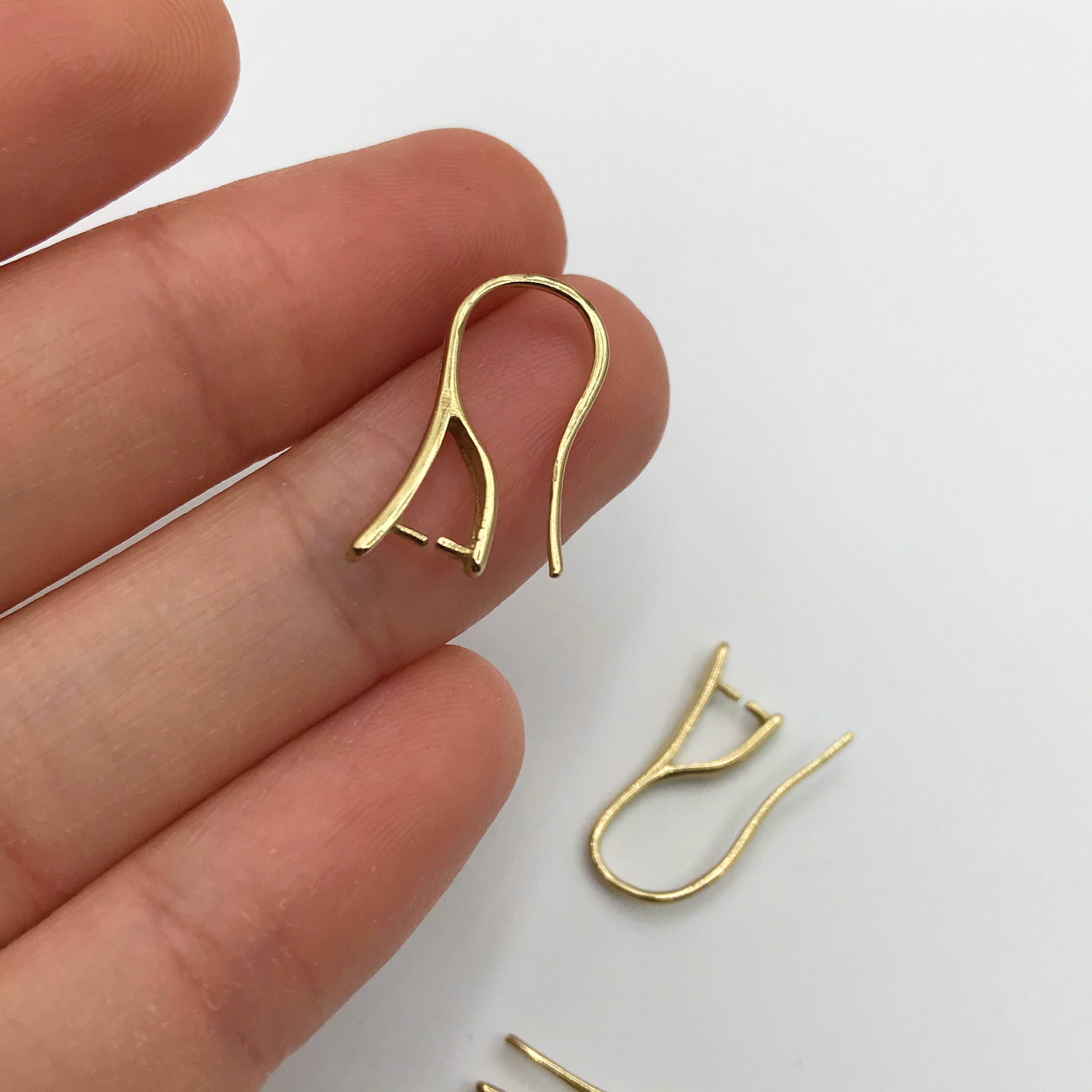 のの 1pair Raw Brass Ear Wires, Brass Ear Hooks, Earring Hooks