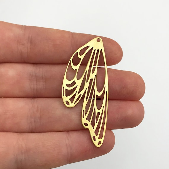 2pcs Raw Brass Butterfly Wing Charm Pendant, Geometric Wing Charm, DIY Earring Charms for Jewelry Making, Laser Cut Jewelry Supplies RW-1069