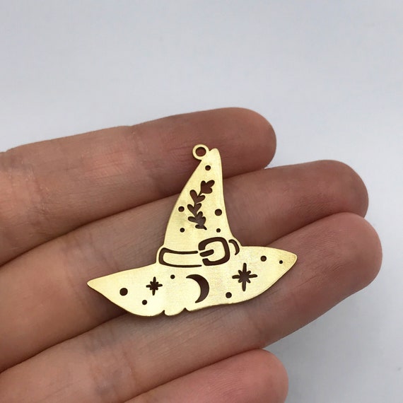 2pcs Raw Brass Witch Hat Charm, Witch Hat Pendant, Cap Charm, Halloween  Charms, Witchy Charms, Celestial Charms, Brass Supplies RW-1361