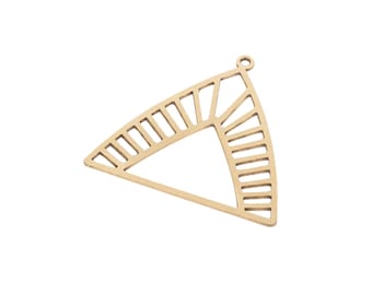 2pcs Raw Brass Geometric Triangle Charm, Brass Connectors, Geometric Earring Charms, Brass Jewelry Making Supplies 31x31x0.8mm RW-1931