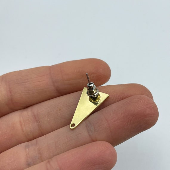 6pcs Raw Brass Earring Stud, Brass Blank Stud, Triangle Stud, Earring Posts, Brass Connector Earring Charm Laser Cut Jewelry SuppliesRW-1466