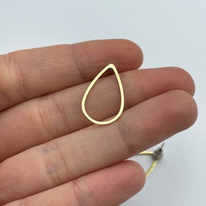 6pcs Raw Brass Earring Stud, Brass Drop Earring Post, Drop Stud, Earring Posts, Brass Connector Earring, Laser Cut Jewelry Supplies RW-1465 image 3