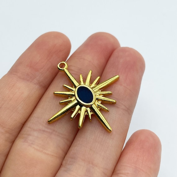 16 Breloques Étoiles Du Nord En Plaqué Or 18K Avec Strass - Environ 9mm - Pour Bracelets, Colliers DIY - Fabrication Bijoux