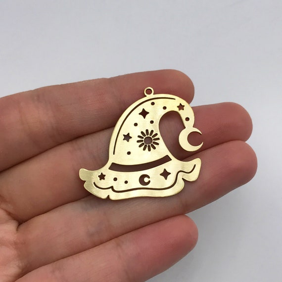 2pcs Raw Brass Witch Hat Charm, Witch Hat Pendant, Cap Charm, Halloween  Charms, Witchy Charms, Celestial Charms, Witch Jewelry RW-1356