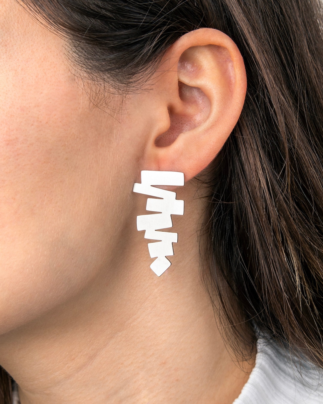 6pcs Stainless Steel Stud Earrings Geometric Earrings Zigzag Etsy