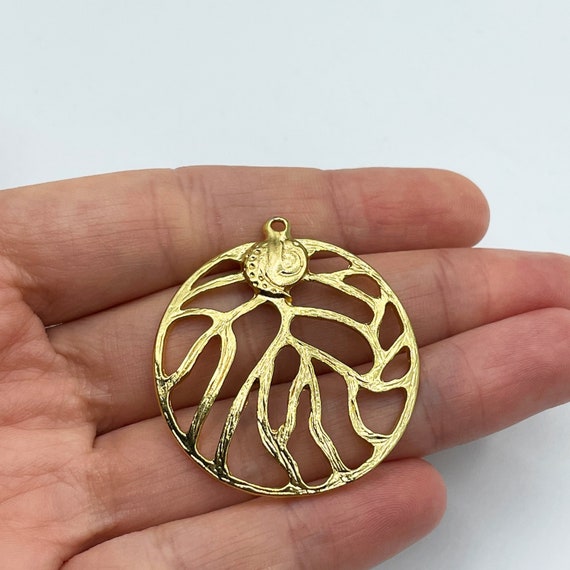 Gold Plated Large Round Charm, Gold Oval Pendant, Gold Plated Necklace  Charms, Gold Plated Jewelry Supplies, Earring Findings GLD-1106