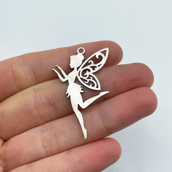 2pcs Stainless Steel Fairy Charm, Fairy Necklace Charm, Fairy Magic  Pendant, Fairy Angel Charm, Laser Cut Charms for Jewelry Making STL-3038