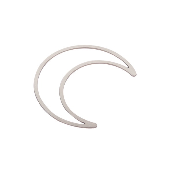 42x51mm 6pcs Stainless Steel Moon Connector, Steel Hollow Crescent Moon Connector Charm, Earring Charms, Jewelry Making Supplies STL-3913