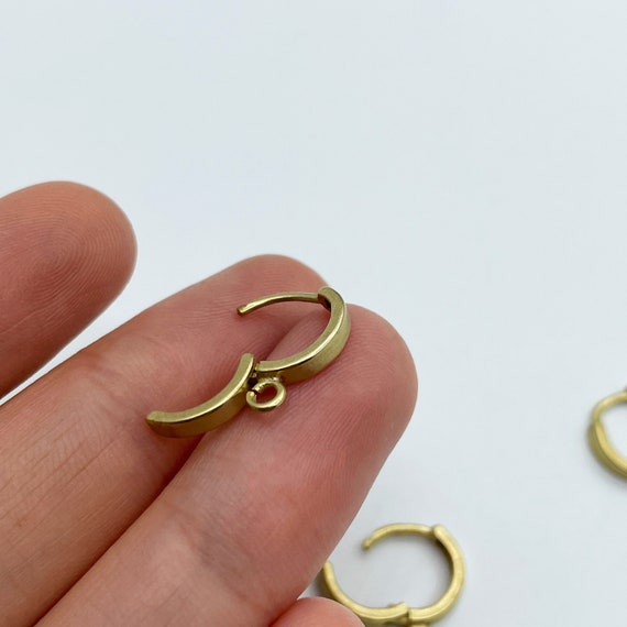 8mm Flat Pad Leverback Earring Hooks, Brass Plated, Pick Your Amount, C34 