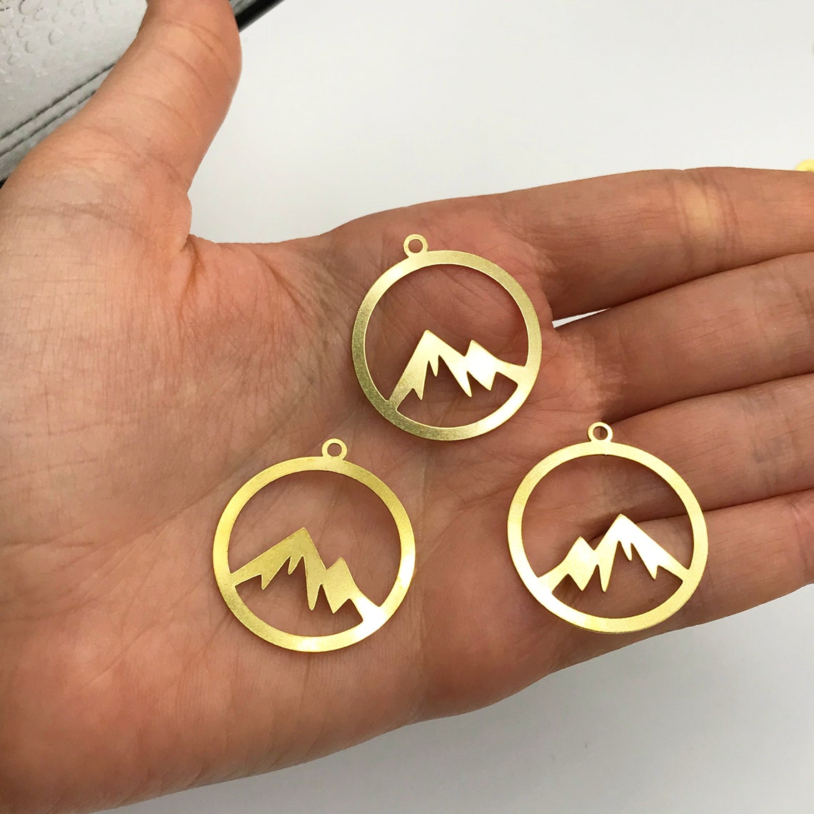 6pcs Raw Brass Mountain Charm Mountain Range Peaks Charm Etsy