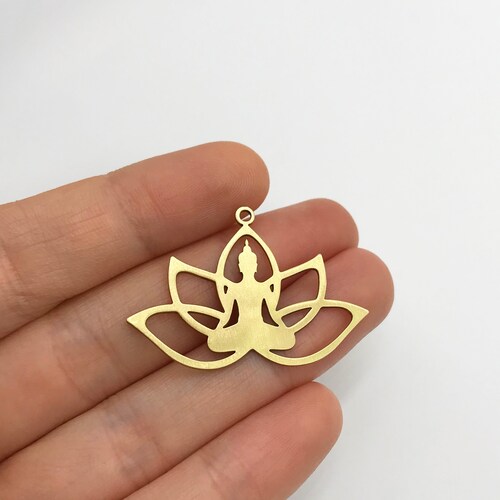 2pcs Raw Brass Yoga Girl Charm Yoga Meditation Charm Pendant Etsy