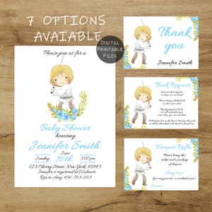 Star Wars Baby Shower Uitnodiging voor jongen, Star Wars Luier Raffle Ticket, Star Wars Book Request, Star Wars Thank You Card Baby Shower voor jongen