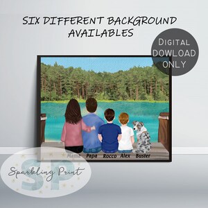 Cadeau personnalisé fête des mères, carte maman personnalisée, impression portrait de famille, cadeau pour maman, cadeau pour papa, cadeau pour grand-mère, art mural imprimable