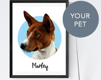 Custom Mother's day Gift for mum, Personalized Pet Portrait, Dog Lover Gift, Cat Lover Gift, Mum Birthday Gift, Father's day gift for dad