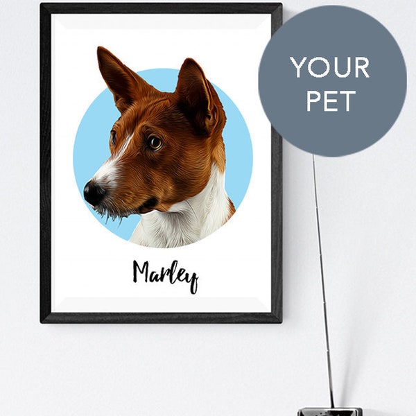 Custom Mother's day Gift for mum, Personalized Pet Portrait, Dog Lover Gift, Cat Lover Gift, Mum Birthday Gift, Father's day gift for dad