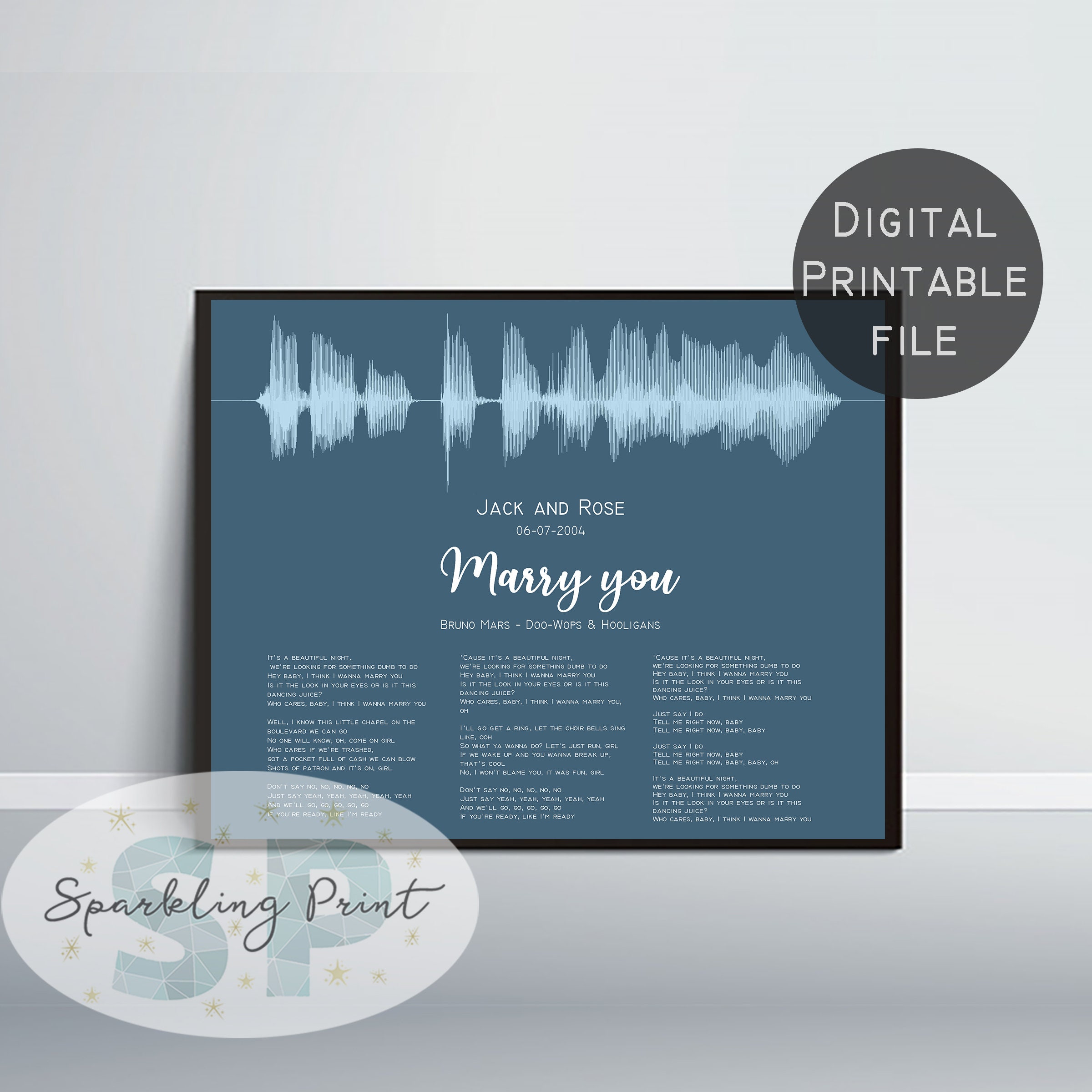 Custom Sound Wave Art Print, Personalized Wall Art,personalized Voice ...