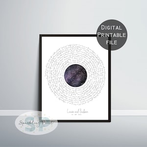 Impression personnalisée de carte d'étoile, ciel étoilé personnalisé, art mural en vinyle personnalisé, cadeau d'anniversaire, cadeau de mariage, vinyle personnalisé, cadeau de la Saint-Valentin