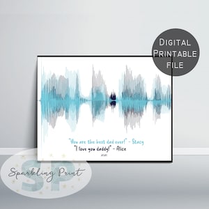 Custom Sound Wave Art Print, Personalized wall Art,Personalized Voice Valentine&#39;s Gift, Mother&#39;s day, Father&#39;s Day Anniversary, Wedding Gift