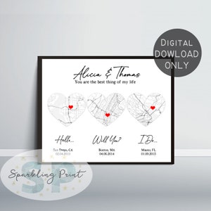 Carte de fiançailles mariées rencontrées, cadeau de mariage d'anniversaire d'art mural en forme de coeur. pour couple, cadeau pour lui elle, saint valentin, bonjour, voulez-vous