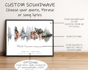 Photo Sound Wave, Song Print, Amazing Wedding Gift, Personalized soundwave, Custom Song, Wedding Song Anniversary Gift, Valentine's Gift